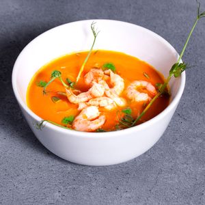Суп тыква с креветкой